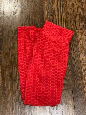Ovahia Anti-Cellulite Push-Up Leggings, Red, size Medium